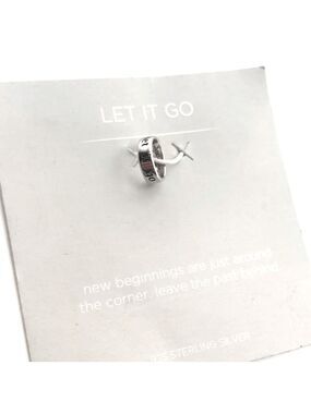 Sterling Silver Origami Owl ‘ Let It Go ‘ Round Mini Charm Pendant